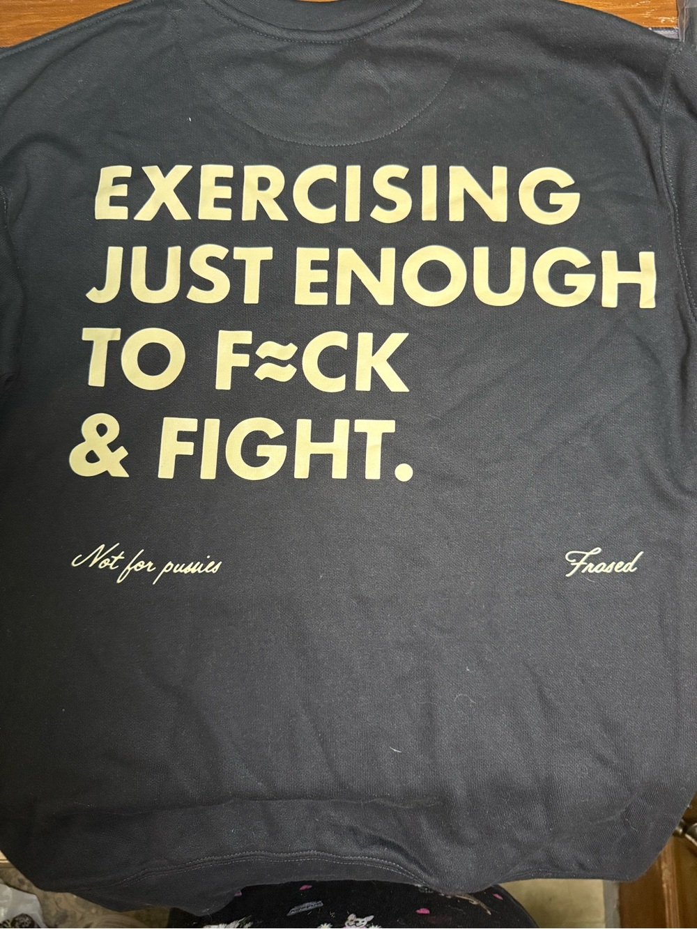 Novelty  funny Black Graphic Hoodie with Bold Cream Slogan